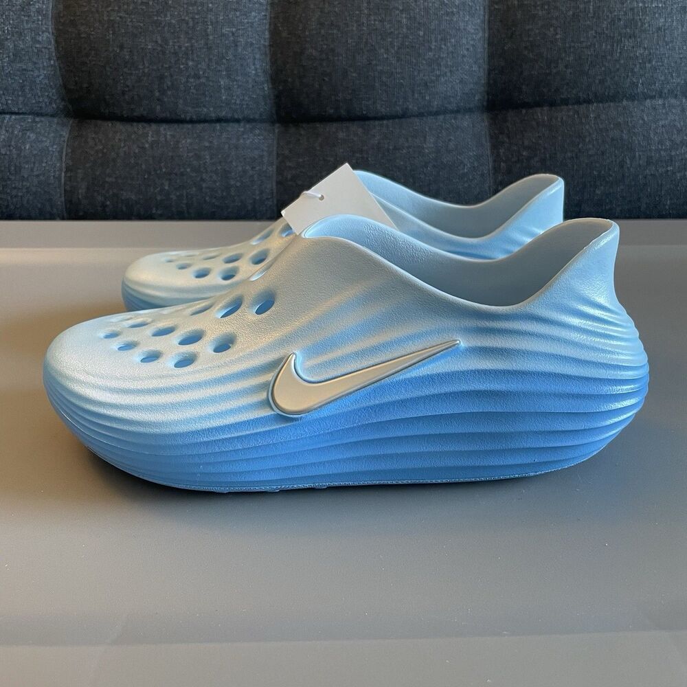 5 Men/ 6 Women - Nike ReactX Rejuven8 GS Glacier Blue Clog Slide Sandals IF1746